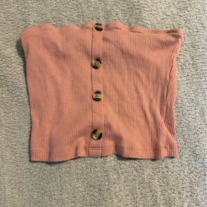 Ambiance Coral Ribbed Tube Top